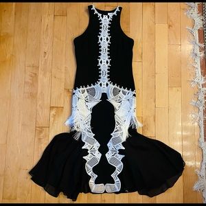 Jonathan Simkhai maxi lace and fringe dress